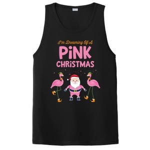 IM Dreaming Of A Pink Christmas Flamingo Santa Tropical Gift PosiCharge Competitor Tank