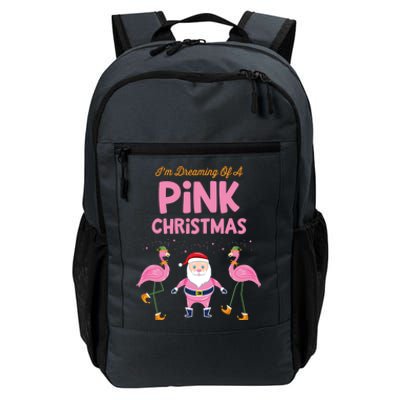 IM Dreaming Of A Pink Christmas Flamingo Santa Tropical Gift Daily Commute Backpack