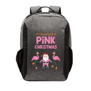 IM Dreaming Of A Pink Christmas Flamingo Santa Tropical Gift Vector Backpack