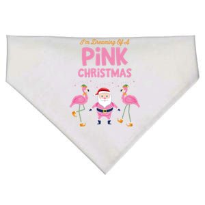 IM Dreaming Of A Pink Christmas Flamingo Santa Tropical Gift USA-Made Doggie Bandana