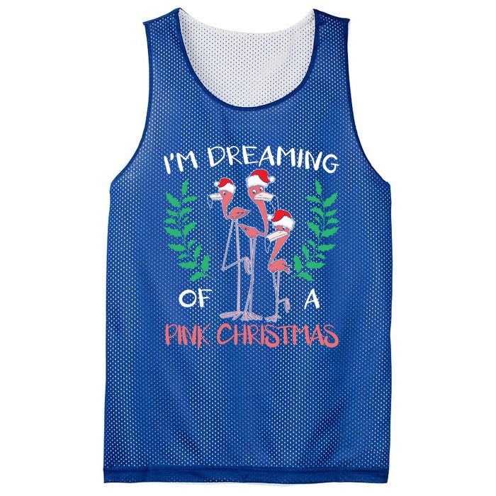 IM Dreaming Of A Pink Christmas Day Flamingo Xmas Holidays Gift Mesh Reversible Basketball Jersey Tank