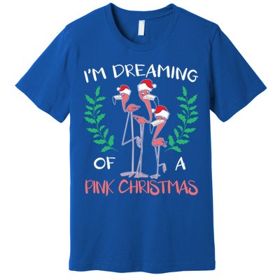 IM Dreaming Of A Pink Christmas Day Flamingo Xmas Holidays Gift Premium T-Shirt