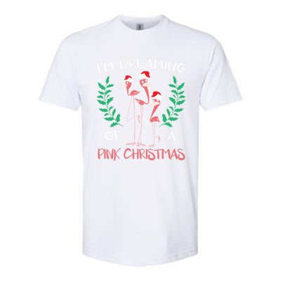 IM Dreaming Of A Pink Christmas Day Flamingo Xmas Holidays Gift Softstyle CVC T-Shirt