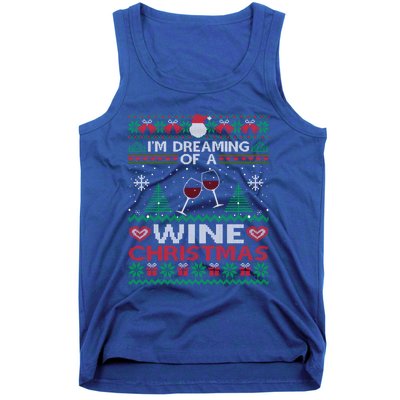 I'm Dreaming Of A Wine Christmas Ugly Sweater Funny Party Gift Tank Top