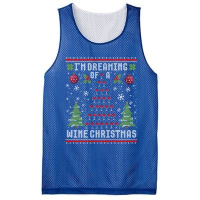 I'm Dreaming Of A Wine Christmas Ugly Xmas Sweater Gift Mesh Reversible Basketball Jersey Tank