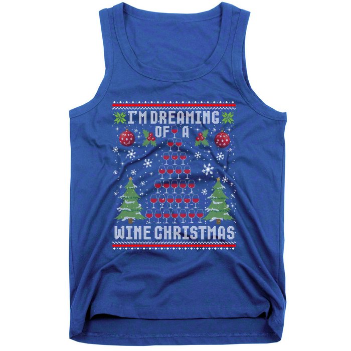 I'm Dreaming Of A Wine Christmas Ugly Xmas Sweater Gift Tank Top