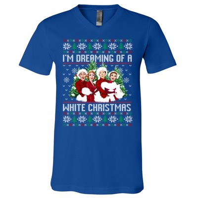 IM Dreaming Of A White Christmas Xmas Movie Pajamas Sisters Gift V-Neck T-Shirt