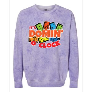 Its Domin O Clock | Domino Game Player | Dominoes Colorblast Crewneck Sweatshirt