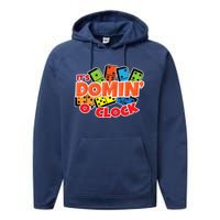 Its Domin O Clock | Domino Game Player | Dominoes Performance Fleece Hoodie