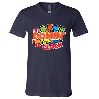 Its Domin O Clock | Domino Game Player | Dominoes V-Neck T-Shirt