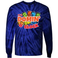 Its Domin O Clock | Domino Game Player | Dominoes Tie-Dye Long Sleeve Shirt