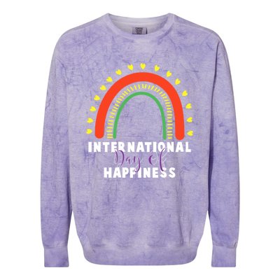 International Day Of Happiness 20 March Gift Colorblast Crewneck Sweatshirt