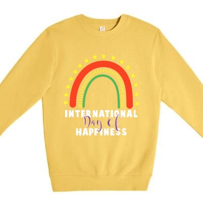 International Day Of Happiness 20 March Gift Premium Crewneck Sweatshirt