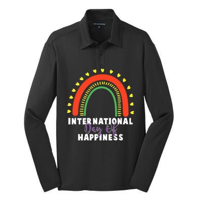 International Day Of Happiness 20 March Gift Silk Touch Performance Long Sleeve Polo