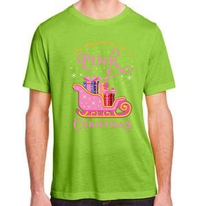 IM Dreaming Of A Pink Christmas Flamingo Santa Tropical Gift Adult ChromaSoft Performance T-Shirt