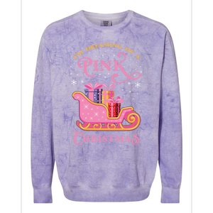 IM Dreaming Of A Pink Christmas Flamingo Santa Tropical Gift Colorblast Crewneck Sweatshirt