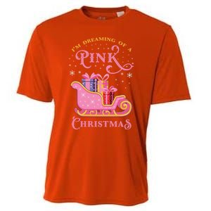 IM Dreaming Of A Pink Christmas Flamingo Santa Tropical Gift Cooling Performance Crew T-Shirt