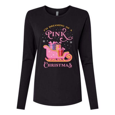 IM Dreaming Of A Pink Christmas Flamingo Santa Tropical Gift Womens Cotton Relaxed Long Sleeve T-Shirt