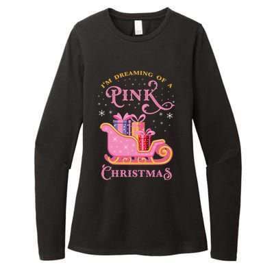 IM Dreaming Of A Pink Christmas Flamingo Santa Tropical Gift Womens CVC Long Sleeve Shirt