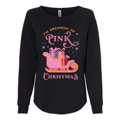 IM Dreaming Of A Pink Christmas Flamingo Santa Tropical Gift Womens California Wash Sweatshirt