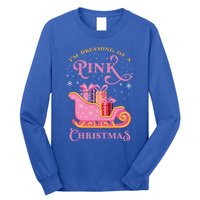 IM Dreaming Of A Pink Christmas Flamingo Santa Tropical Gift Long Sleeve Shirt