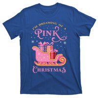 IM Dreaming Of A Pink Christmas Flamingo Santa Tropical Gift T-Shirt