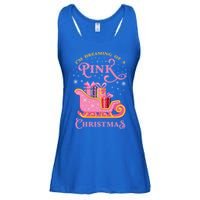 IM Dreaming Of A Pink Christmas Flamingo Santa Tropical Gift Ladies Essential Flowy Tank