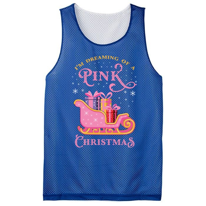 IM Dreaming Of A Pink Christmas Flamingo Santa Tropical Gift Mesh Reversible Basketball Jersey Tank