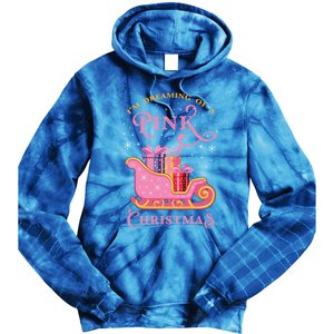 IM Dreaming Of A Pink Christmas Flamingo Santa Tropical Gift Tie Dye Hoodie