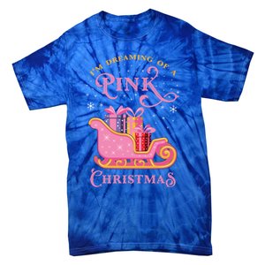 IM Dreaming Of A Pink Christmas Flamingo Santa Tropical Gift Tie-Dye T-Shirt