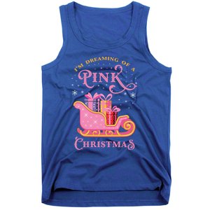 IM Dreaming Of A Pink Christmas Flamingo Santa Tropical Gift Tank Top