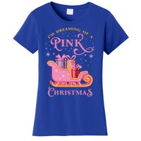 IM Dreaming Of A Pink Christmas Flamingo Santa Tropical Gift Women's T-Shirt