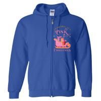 IM Dreaming Of A Pink Christmas Flamingo Santa Tropical Gift Full Zip Hoodie