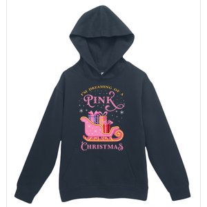 IM Dreaming Of A Pink Christmas Flamingo Santa Tropical Gift Urban Pullover Hoodie