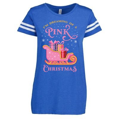 IM Dreaming Of A Pink Christmas Flamingo Santa Tropical Gift Enza Ladies Jersey Football T-Shirt