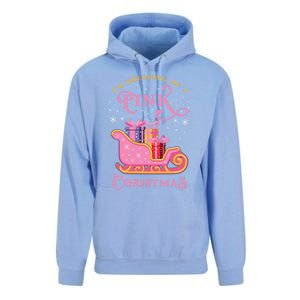 IM Dreaming Of A Pink Christmas Flamingo Santa Tropical Gift Unisex Surf Hoodie