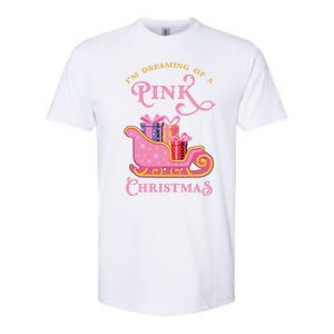 IM Dreaming Of A Pink Christmas Flamingo Santa Tropical Gift Softstyle CVC T-Shirt