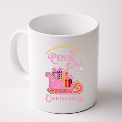 IM Dreaming Of A Pink Christmas Flamingo Santa Tropical Gift Coffee Mug