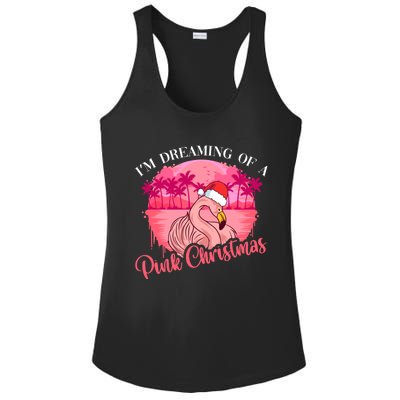 IM Dreaming Of A Pink Christmas Flock Pink Exotic Flamingo Gift Ladies PosiCharge Competitor Racerback Tank