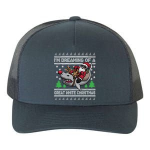 IM Dreaming Of A Great White Christmas Santa Riding Shark Gift Yupoong Adult 5-Panel Trucker Hat