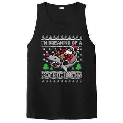 IM Dreaming Of A Great White Christmas Santa Riding Shark Cute Gift PosiCharge Competitor Tank