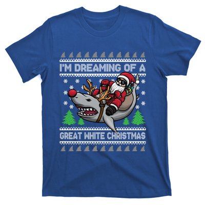 IM Dreaming Of A Great White Christmas Santa Riding Shark Cute Gift T-Shirt