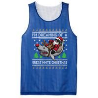 IM Dreaming Of A Great White Christmas Santa Riding Shark Cute Gift Mesh Reversible Basketball Jersey Tank