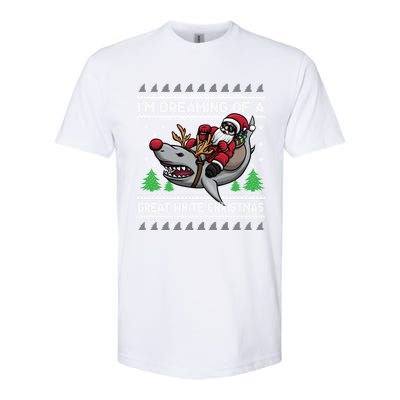 IM Dreaming Of A Great White Christmas Santa Riding Shark Cute Gift Softstyle® CVC T-Shirt