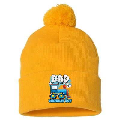 IM Dad Of The Birthday Boy Train Birthday Pom Pom 12in Knit Beanie