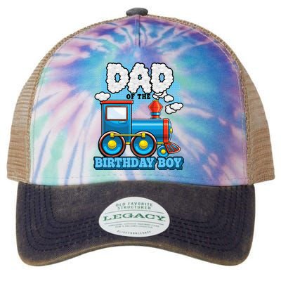 IM Dad Of The Birthday Boy Train Birthday Legacy Tie Dye Trucker Hat