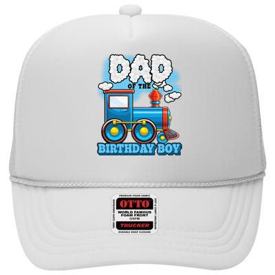 IM Dad Of The Birthday Boy Train Birthday High Crown Mesh Back Trucker Hat