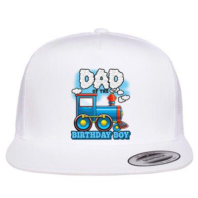 IM Dad Of The Birthday Boy Train Birthday Flat Bill Trucker Hat