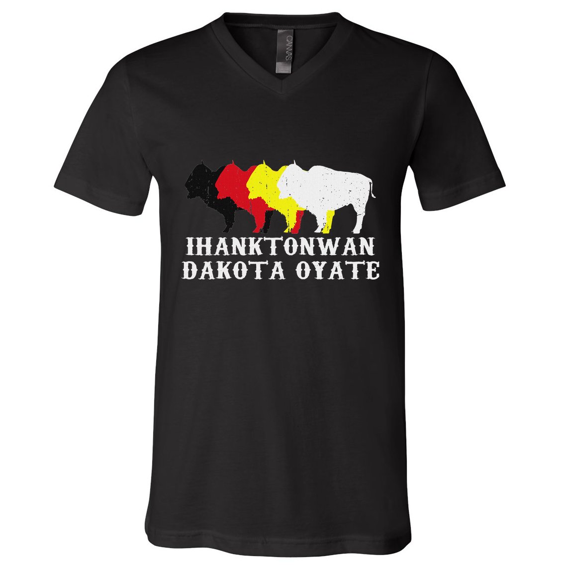 Ihanktonwan Dakota Oyate Yankton Sioux Medicine Wheel V-Neck T-Shirt