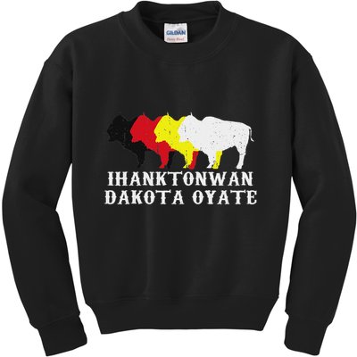 Ihanktonwan Dakota Oyate Yankton Sioux Medicine Wheel Kids Sweatshirt
